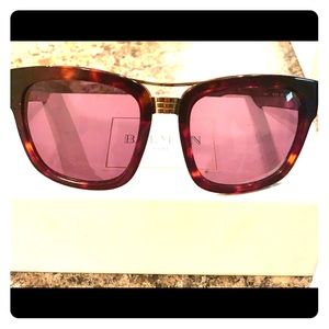 Worn once Balmain brown tortoise shell sunglasses